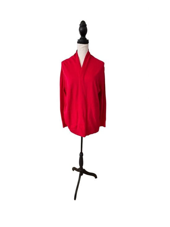 Lands' End Sweaters - Lands End Red Open Cardigan 100% Cotton Size Medium